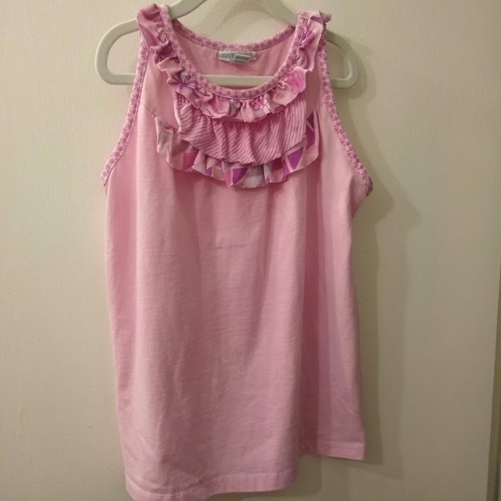 Naartjie Kids pink tank with ruffle, size 10 years